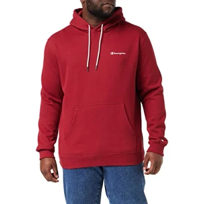 Abbildung von Champion Herren American Classics Small Script Logo Kapuzenpullover, Karminrot, S