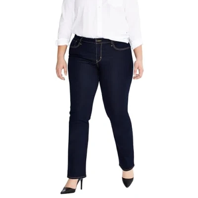 Abbildung von Levi&#039;s Damen Plus Size 314 Shaping Straight Jeans, Dark Indigo Flat Finish, 20 Lang EU