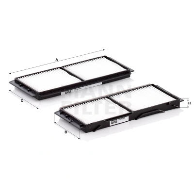 Abbildung von MANN FILTER CU 26 008 2 Innenraumfilter Partikelfilter 250 102 17 MAZDA: 3 Hatchback, Limousine