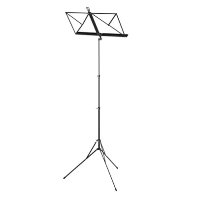 Abbildung von Wittner Notenpult 961d, schwarz, Aufstellhöhe 48 114 cm, kompakt zusammenklappbar, Made in Germany
