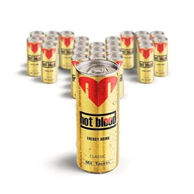 Abbildung von Hot Blood Energy Drink, 24er Pack, inkl. Pfand EINWEG (24 x 250 ml)