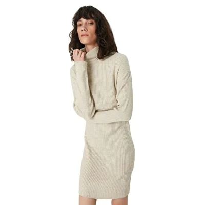 Abbildung von TRENDYOL Damen Regular Standard Rollkragen Strickkleid Kleid, Camel, S