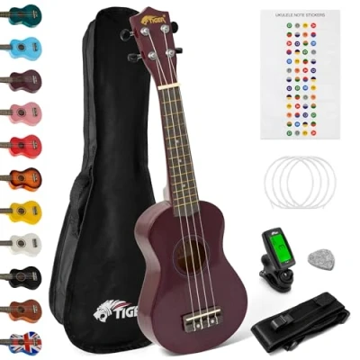 Abbildung von TIGER UKEKIT PP Sopran Ukulele Set Packungen für Anfänger Violett