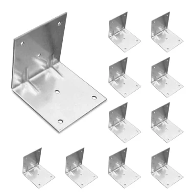 Abbildung von OMIDEAS 10 x Winkelverbinder (70 70 2) Winkel L Klammern Eckwinkel 90 Grad Lochwinkel Bauwinkel Holzverbinder MetallWinkel Möbel Stuhl Verbinder Verzinkt