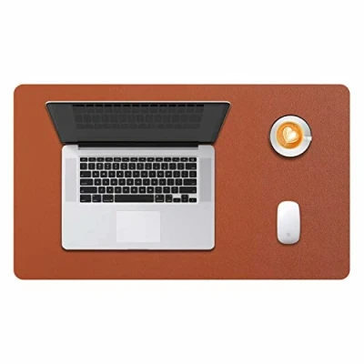 Abbildung von DOBAOJIA Große Schreibtischunterlage, Schreibtischmatte, Desk Pad, Schreibtischschutz, Schreibblock, für Laptop/Tastatur/Maus, PU Leder Wasserdicht + Wildleder Rutschfest 60 x 35cm (Braun)