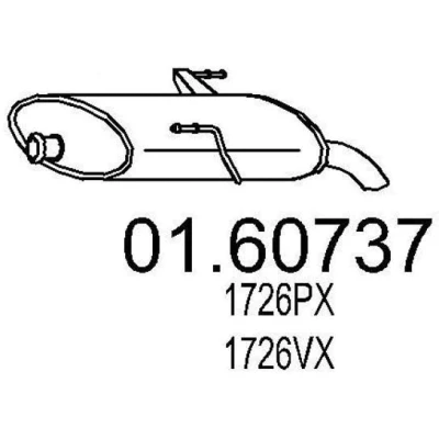 Abbildung von MTS 01.60737 Endschalldämpfer 650 PEUGEOT: 206 SW