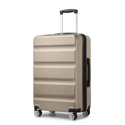 Abbildung von KONO Koffer Trolley Mittelgroßer Erweiterbares Hartschalenkoffer Leicht Reisekoffer mit TSA Schloss und 4 stabile Spinnrollen L 65x43.5x25cm, Gold
