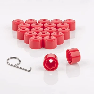 Abbildung von LST 20x Sechskant Rachraubenkappen Abdeckkappen Set 17 mm rot