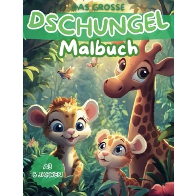 Abbildung von Das große Dschungel Malbuch ab 6 Jahren: Tiere des Dschungels zum Ausmalen Eine bunte Welt voller Spaß mit 45 zauberhaften Ausmalbildern