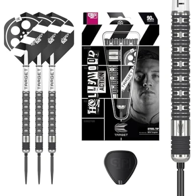 Abbildung von Target Darts Chris Dobey Hollywood Action 90% Tungsten Steel Tip Swiss Point Dart Set 24G Player Edition Darts, Pro Grip Shafts &amp; Ultra No.2 Flights, inkl. SP Tool