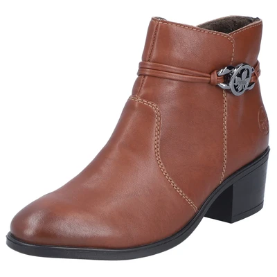 Abbildung von Rieker Stiefelette, Ankleboots, Klassik Blockabsatz, Innenreißverschluss