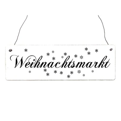 Abbildung von Interluxe Shabby Vintage Schild Weihnachtsmarkt Türschild Deko Weihnachten Holzschild Landhaus Chic
