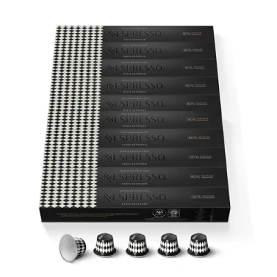 Abbildung von NESPRESSO ORIGINAL Paris Arabica &amp; Robusta Kaffee mittlerer Röstung Ideal für Espresso Kompatibel mit Kapselmaschinen 100 Kaffeekapseln