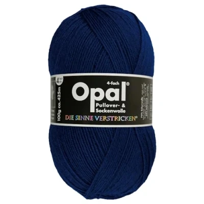 Abbildung von Frida&#039;s Wollhaus Opal 100 g Uni 4 fach Sockengarn Strümpfe Stricken filzfrei Wolle 35 Farben (9930 Navy)