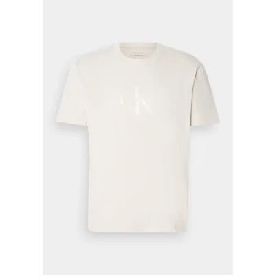 Abbildung von Calvin Klein Jeans Shiny Monologo TEE Tshirt print, Herren, Größe: Large, Moonbeam