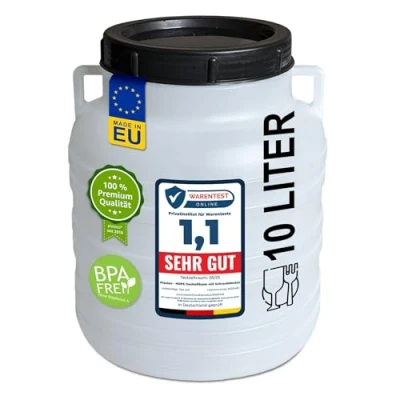 Abbildung von Plasteo Regentonne Weithalsfass Lebensmittelecht BPA Frei Sauerkrautfass, 10 l,