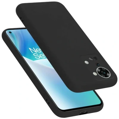 Abbildung von Cadorabo Hülle kompatibel mit OnePlus Nord 2T Silikon Handyhülle für Case aus flüssigem Kratzfeste und stoßfeste dünne TPU Schutzhülle Liquid SCHWARZ