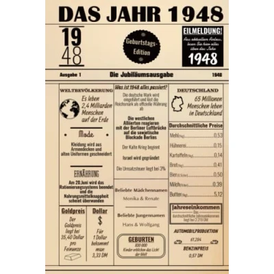 Abbildung von Das Jahr 1948: Notizbuch Mit Cover Im Zeitungsdesign / Jahrgang 1948