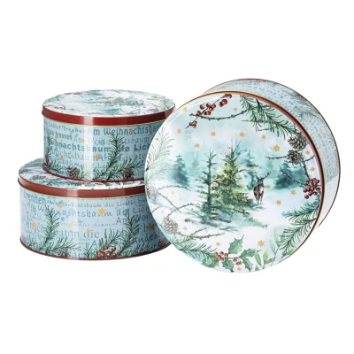 Abbildung von Hutschenreuther Sammelserie 2023 Am Weihnachtsbaum Plätzchendosen Set3