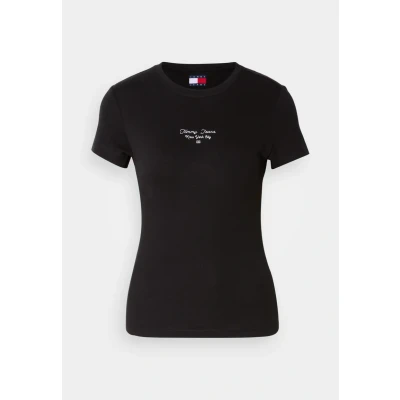 Abbildung von Tommy Jeans W ESS LOGO EXT Tshirt print, Damen, Größe: 54, Black
