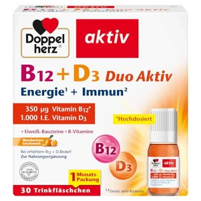Abbildung von Doppelherz B12+d3 Duo Aktiv Trinkampulle 30 St