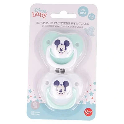 Abbildung von 2er Set Schnuller mit anatomischem Silikonsauger 0 6 Monate Cool Like Mickey