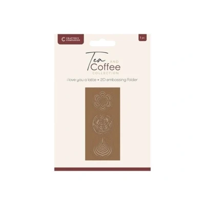 Abbildung von CC Tea&amp;Coffee Mini Collection 2D Embossingfolder 2.75x5.75 I Love you a Latte