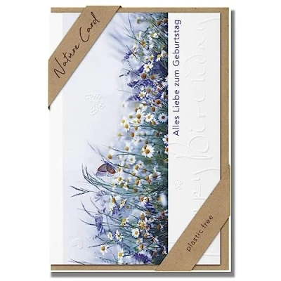 Abbildung von bsb Karte zum Geburtstag Nature Card Nachhaltige Karten Geburtstagskarten mit Umschlag Geburtstagskarte Frauen &amp; Männer Glückwunschkarte 11,5 x 17 cm