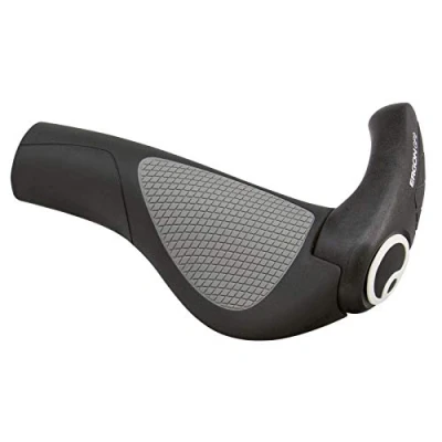 Abbildung von Ergon GP2 Ergonomische Lock on Fahrradgriffe mit Lenkerhörnchen Regulär kompatibel für Touring und Mountain Bikes Large schwarz/grau