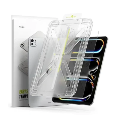 Abbildung von Ringke Easy Slide Panzer Schutz Glas Kompatibel mit iPad Pro 13 Zoll (M4 2024) 9H Härte Gehärtetem Glasfolie, Panzerfolie Displayschutz Einfache Anbringung
