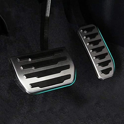 Abbildung von TOP Auto Carbon Innenzubehör Edelstahl Benzin Gas Bremspedal Abdeckung Trim Aufkleber für Discovery Sport 2015 2017, Evoque 2012 XE F PACE X761