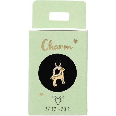 Abbildung von Depesche 11834 021 Charm Steinbock, vergoldeter Anhänger für Halsketten, Armband und Ohrringe, ideal als kleines Geschenk