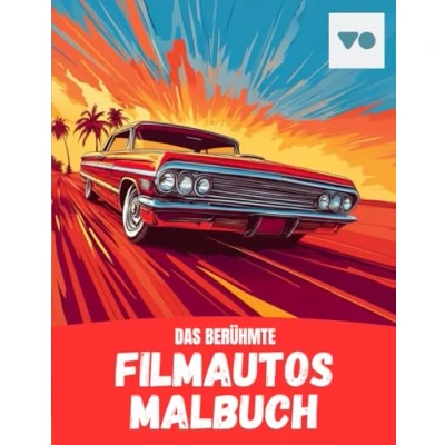 Abbildung von Das berühmte Filmauto Malbuch für klein und groß Detaillierte Ausmalbilder von schnellen Sportwagen Perfekt junge Auto Fans kreative Köpfe
