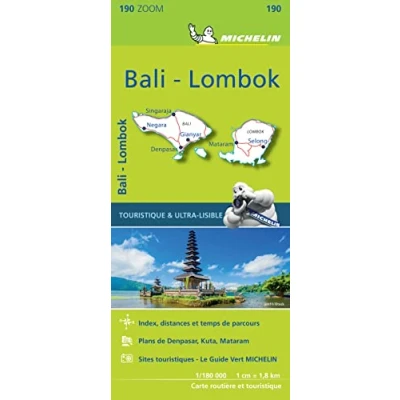 Abbildung von Michelin Bali: Lombok Road and Tourist Zoom Map 190