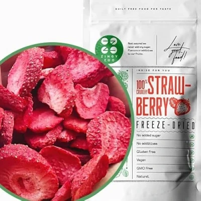 Abbildung von Gefriergetrocknete Erdbeeren 50g To Go Früchte Gefriergetrocknet Getrocknete Ohne Zucker Trockenobst Gefriergetrocknetes Obst