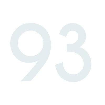 Abbildung von Zahlenaufkleber Nummer 93, weiß, 10cm (100mm) hoch, Aufkleber mit Zahlen in vielen Farben + Höhen, wetterfest