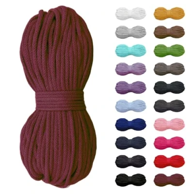 Abbildung von Slantastoffe 5m Baumwollkordel 5mm, Kordel, Schnur, Turnbeutel, 21 Farben (Bordeaux)