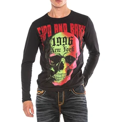 Abbildung von Cipo &amp; Baxx Langarmshirt, Herren, Größe: Large, Black