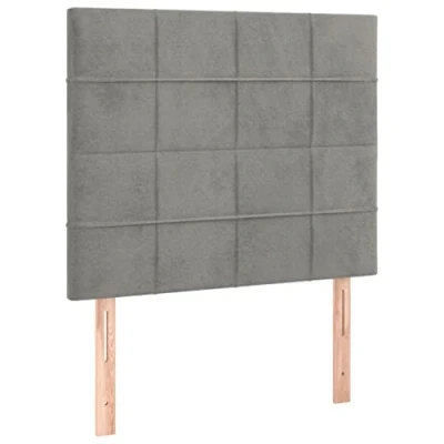 Abbildung von vidaXL 2X Kopfteil Polsterkopfteil Bettkopfteil für Bett Betthaupt Bettgestell Bettrahmen Schlafzimmer Bettzubehör Hellgrau 90x5x78/88cm Samt