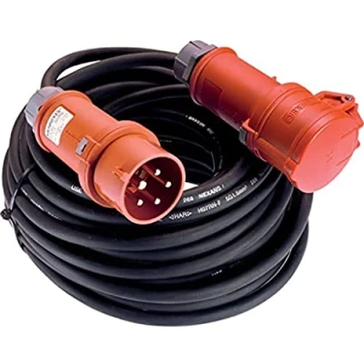 Abbildung von as Schwabe Starkstrom Verlängerungskabel 25 m H07RN F 5G2,5 CEE Phasenwendestecker 400V/16A/ca. 11kW 5 polige, robuste Verlängerung für Außenbereich IP44 Made in Germany, 60548