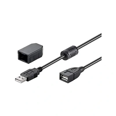 Abbildung von Goobay 93284 USB A 2.0 auf Verlängerungskabel 2m mit Sicherungsclip / Typ Kabel Ferritkern 480 Mbits Verlängerung Kupferleiter Schwarz 2 Meter