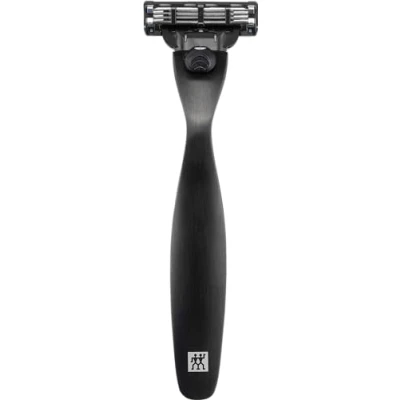 Abbildung von ZWILLING Rasierer (Optimale Rasur, Prämiertes Design, Gillette Mach3 Klingensystem, Hypoallergen, mit Klinge und Schutzkappe), Premium, Schwarz