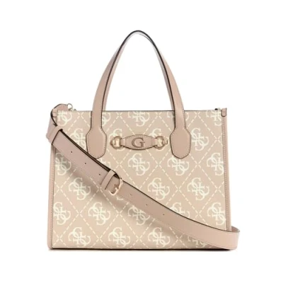 Abbildung von Guess IZZY COMP TOTE Handtasche, Damen, Größe: One Size, Sand logo