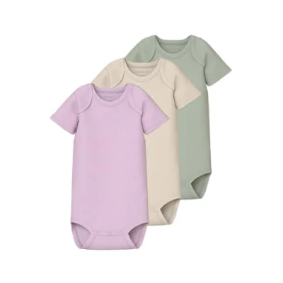 Abbildung von Name it baby Unisex Nbnbody 3P Ss Solid Rib Noos, Winsome Orchid, Numeric_98 (3er Pack)