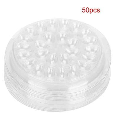 Abbildung von Wimpernkleber Halter, 50 stücke Einweg Halter Transparent Kunststoff Wimpernverlängerung Kleber Stehen Pad für Wimpernverlängerungen oder Tätowierungstinte