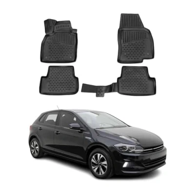 Abbildung von OMAC 7557444 Fußmattensatz Gummi, TPE (thermoplastischer Elastomer) 4 schwarz VOLKSWAGEN: Polo VI