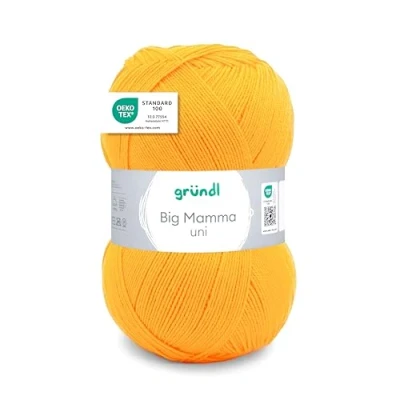 Abbildung von Gründl Wolle 400g Big Mamma uni Großknäuel Strickgarn Häkelgarn Häkelwolle, 1040,00 m (Wolle zum Stricken und Häkeln, pflegeleicht, waschbar, schnell trocknend, wollartiger Charakter), ohne Schurwolle