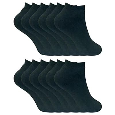 Abbildung von Sock Snob 12er Pack Damen Kurz Thermosocken Atmungsaktiv Thermo Low Cut Sneakersocken für Winter (37 42, Schwarz)