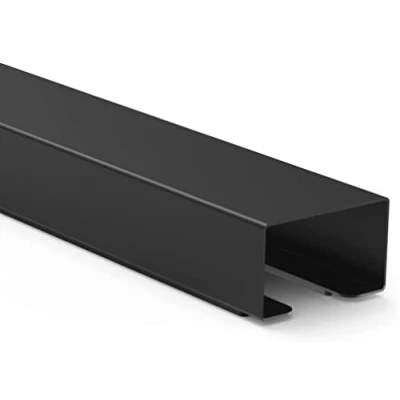 Abbildung von Kabelkanal Schreibtisch, Magnetstreifen für einfache Montage (Kabelabdeckung 8 Kabel, Kabelleiste ordentliches Kabelmanagement, Kabelführung u. Kabel verstecken in einem, Metall, 55cm) schwarz