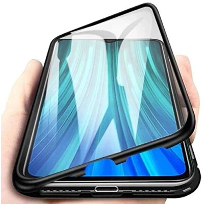 Abbildung von COFI 1453 360 Magnet Full Slim Metall Case Schutz Tasche Handyhülle Handyschale mit Schutzglas Vorderseite und Rückseite Schwarz kompatibel Samsung Galaxy A13 5G